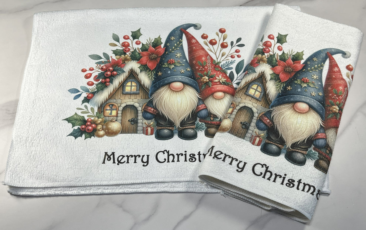 Christmas Gnomes Kitchen Towels - Set of 2