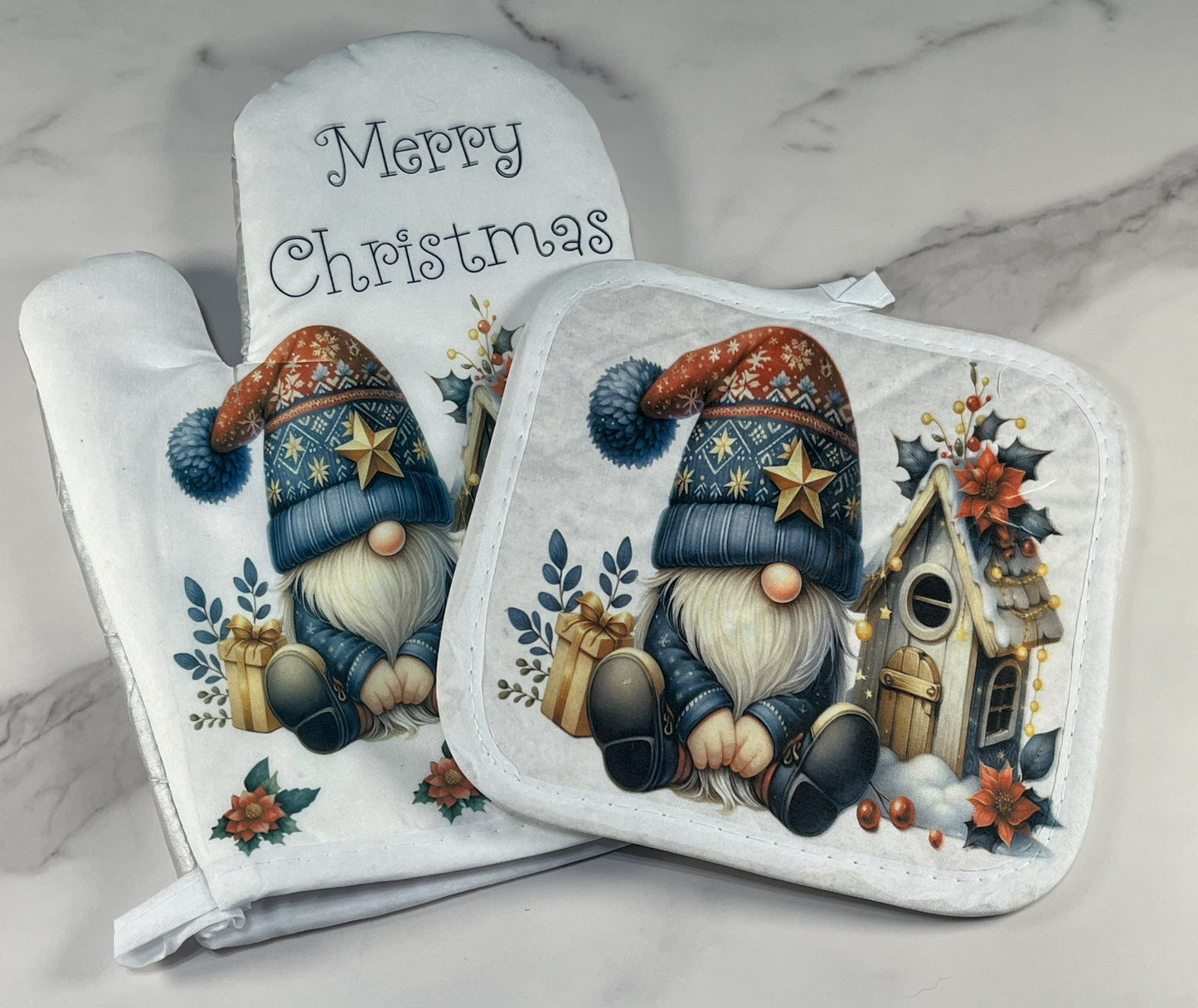 Christmas Gnomes Oven Set – 1 Mitt & 1 Pad